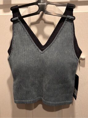 NWT 90 Degree by Reflex 2 Pack Seamless Alamo Bra Crop Tank large stonewashed
